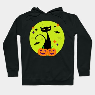 Atomic Age Halloween Black Cat II Hoodie